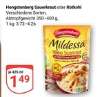 Sauerkraut im Angebot bei GLOBUS in Neustadt Sauerkraut Angebote von Hengstenberg bei GLOBUS Neustadt für 1,49 €