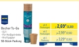 Tasse im METRO Prospekt Becher To-Go von Metro Professional im aktuellen METRO Prospekt für 3,20 €