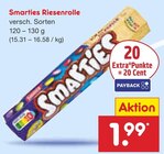 Smarties Riesenrolle für 1,99 € bei Netto Marken-Discount im Angebot Smarties Riesenrolle im aktuellen Netto Marken-Discount Prospekt