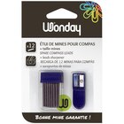 Wonday - Étui de 12 mines de compas + taille mine - JPC à 1,89 € dans le catalogue Bureau Vallée