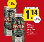 FAXE Premium Quality Lager Beer im WEZ Prospekt zum Preis von 1,14 €