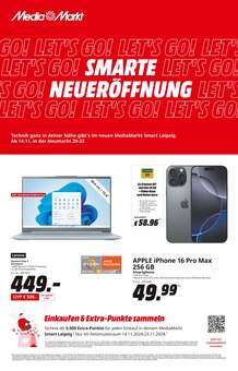 Laptop im MediaMarkt Saturn Prospekt "SMARTE NEUERÖFFNUNG" mit 8 Seiten (Leipzig)