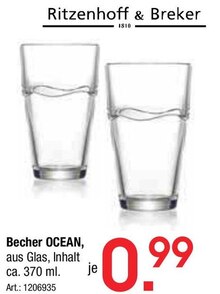 Becher OCEAN bei Zurbrüggen in Unna Becher OCEAN im Angebot bei Zurbrüggen Unna für 0,99 €