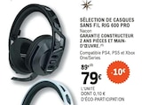 Casque sans fil rig 600 pro - NACON en promo chez E.Leclerc Fontenay-sous-Bois à 79,00 €