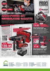 Bohrmaschine im RHG Baucentrum Prospekt in Plauen Aktueller RHG Baucentrum Prospekt mit Bohrmaschine, "Akku-Power von Einhell", Seite 1