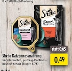 Katzennassnahrung im Angebot bei EDEKA in Gelsenkirchen Katzennassnahrung Angebote von Sheba bei EDEKA Gelsenkirchen für 0,49 €