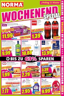 Coca Cola im Norma Prospekt "Mehr fürs Geld" mit 28 Seiten (Augsburg)