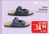 Herren Pantoletten im Angebot bei Marktkauf in Schwabach Herren Pantoletten Angebote von A. Tony bei Marktkauf Schwabach für 14,99 €