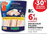 Dos de Colin d'Alaska Surgelé - Findus en promo chez U Express Menton à 6,01 €