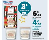 Bougie parfumée 2 mèches en promo à 4,50 € chez Hyper U Bougie parfumée 2 mèches dans le catalogue Hyper U