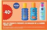 -40% sur les produits présents en magasin de la gamme Nivea Sun - Nivea dans le catalogue E.Leclerc