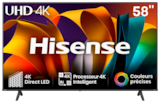 Tv Led 58"/ 146 Cm Hisense 58A6N en promo chez Auchan Hypermarché Sarcelles à 449,00 €