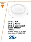 USB-C auf USB-C Kabel USB-C Ladekabel (60W, 1Meter) Angebote bei expert Regensburg für 25,00 €