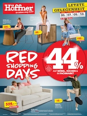 Aktueller Höffner Prospekt mit Esszimmer, "RED SHOPPING DAYS", Seite 1