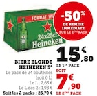 Bière blonde 5° - Heineken - Super U à Noisy-le-Grand Bière blonde 5° - Heineken en promo chez Super U Noisy-le-Grand à 7,90 €