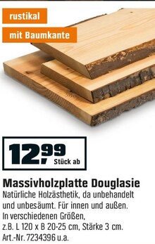 Massivholzplatte Douglasie bei OBI in Detmold Massivholzplatte Douglasie im Angebot bei OBI Detmold für 12,99 €