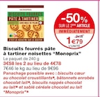 Biscuits fourrés pâte à tartiner noisettes - Monoprix dans le catalogue Monoprix