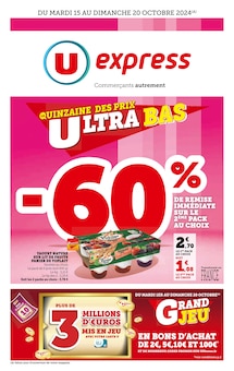 Prospectus U Express de la semaine "La quizaine des prix ultra bas" avec 1 pages, valide du 15/10/2024 au 20/10/2024 pour Bolbec et alentours