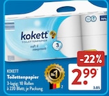 Toilettenpapier Angebote von Kokett bei ALDI SÜD Ulm für 2,99 €