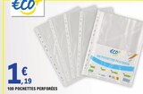 100 pochettes perforées - ECO+ en promo chez E.Leclerc Limoges à 1,19 €