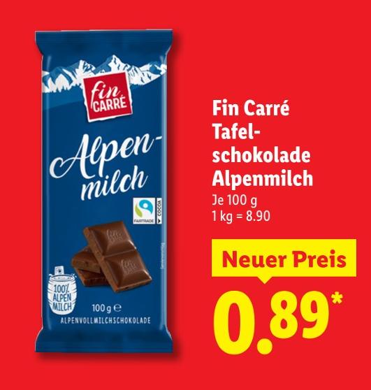 Tafelschokolade Alpenmilch