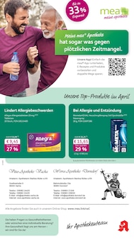 mea - meine apotheke Prospekt der Woche "Unsere April-Angebote" Seite 1, 01.04.2026 bis 30.04.2026 für Vacha Aktueller mea - meine apotheke Prospekt "Unsere April-Angebote" Seite 1 von 4 Seiten für Vacha