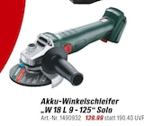 Akku-Winkelschleifer „W 18 L 9 - 125“ Solo im toom Baumarkt Prospekt Akku-Winkelschleifer „W 18 L 9 - 125“ Solo von im aktuellen toom Baumarkt Prospekt für 139,99 €