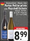 EDEKA Medebach - Markus Molitor privée oder Mayschoß Exclusiv Angebot im Prospekt Markus Molitor privée oder Mayschoß Exclusiv bei EDEKA im Medebach Prospekt für 8,99 €