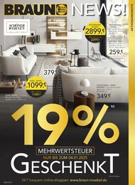 Möbel & Einrichtung Prospekt von BRAUN Möbel-Center Rastatt BRAUN Möbel-Center Prospekt: "BRAUN NEWS", 28 Seiten, 02.01.2025 - 25.01.2025