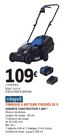 Tondeuse à batterie poussée 20 v - SCHEPPACH en promo à 109,00 € chez E.Leclerc Tondeuse à batterie poussée 20 v - SCHEPPACH dans le catalogue E.Leclerc