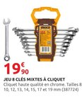 Promo Jeu 8 clés mixtes à cliquet à 19,90 € dans le catalogue Rural Master à Laglorieuse