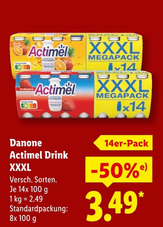 Actimel Drink XXXL Erdbeere