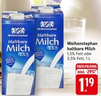 Haltbare Milch 1,5% Fett Angebote von Weihenstephan bei E center Rottenburg für 1,19 €