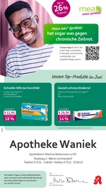 mea - meine apotheke Apotheken Prospekt der aktuellen Woche mit 4 Seiten, gültig von 01.06.2026 bis 30.06.2026, in Ummendorf und Umgebung Aktueller mea - meine apotheke Apotheken Prospekt in Ummendorf und Umgebung, "Unsere Juni-Angebote" mit 4 Seiten, 01.06.2026 - 30.06.2026