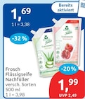 Flüssigseife Nachfüller Angebote von Frosch bei budni Hamburg für 1,69 €