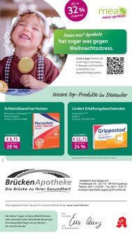 mea - meine apotheke Prospekt der Woche "Unsere Dezember-Angebote" Seite 1, 01.12.2025 bis 31.12.2025 für Augsburg Aktueller mea - meine apotheke Prospekt "Unsere Dezember-Angebote" Seite 1 von 4 Seiten für Augsburg