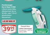 Fenstersauger Dry & Clean 51000 von Leifheit im aktuellen GLOBUS Prospekt