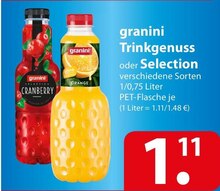 granini Trinkgenuss oder Selection bei famila Nordost in Delmenhorst granini Trinkgenuss oder Selection im Angebot bei famila Nordost Delmenhorst für 1,11 €