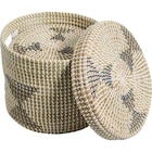 Promo Panier rond avec couvercle en jonc de mer à 17,99 € dans le catalogue Carrefour à Boussy-Saint-Antoine