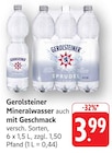 Mineralwasser Angebote von Gerolsteiner bei E center Pirmasens für 3,99 €