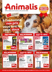 Prospectus Jardineries & Animaleries Animalis en cours à Mozac et alentours, "À l'automne, nos prix vous font les yeux doux !", 12 pages, 27/10/2025 - 16/11/2025 Catalogue Jardineries & Animaleries Animalis en cours à Mozac et alentours, "À l'automne, nos prix vous font les yeux doux !", 12 pages, 27/10/2025 - 16/11/2025