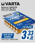 Batterie LONGLIFE AAA Angebote von Varta bei HEM expert Rottenburg für 3,33 €