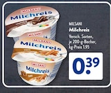 Milchreis im ALDI SÜD Prospekt Milchreis von MILSANI im aktuellen ALDI SÜD Prospekt für 0,39 €