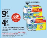 Lait UHT Vitamine D Demi-Écrémé Format Familial - Lactel en promo chez E.Leclerc Aulnay-sous-Bois à 4,93 €