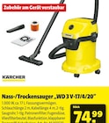 Nass-/Trockensauger "WD 3 V-17/4/20" Angebote von Kärcher bei Hagebaumarkt Kiel für 74,99 €