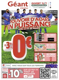 Catalogue Géant Casino à Calas, avec 64 pages Prospectus Géant Casino à Calas, "Le pouvoir d'achat en puissance avec le XV de France", 64 pages, 30/01/2023 - 12/02/2023