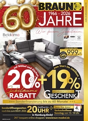 Aktueller BRAUN Möbel-Center Möbel & Einrichtung Prospekt in Schiffweiler und Umgebung, "Wir feiern Jubiläum!" mit 28 Seiten, 02.01.2026 - 17.01.2026