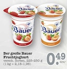 Der große Bauer Fruchtjoghurt Erdbeere Angebote von Bauer bei E center Rastatt für 0,49 €