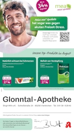 mea - meine apotheke Apotheken Prospekt der aktuellen Woche mit 4 Seiten, gültig von 01.08.2026 bis 31.08.2026, in Jetzendorf und Umgebung Aktueller mea - meine apotheke Apotheken Prospekt in Jetzendorf und Umgebung, "Unsere August-Angebote" mit 4 Seiten, 01.08.2026 - 31.08.2026