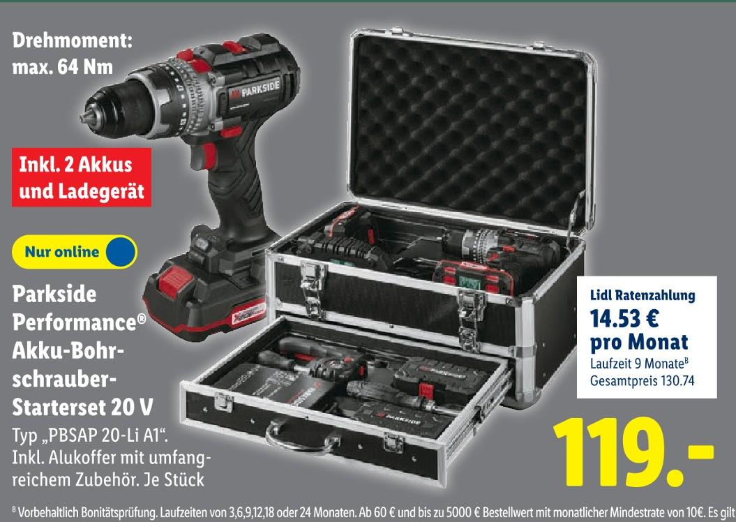 Akku-Bohrschrauber-Startersset 20 V